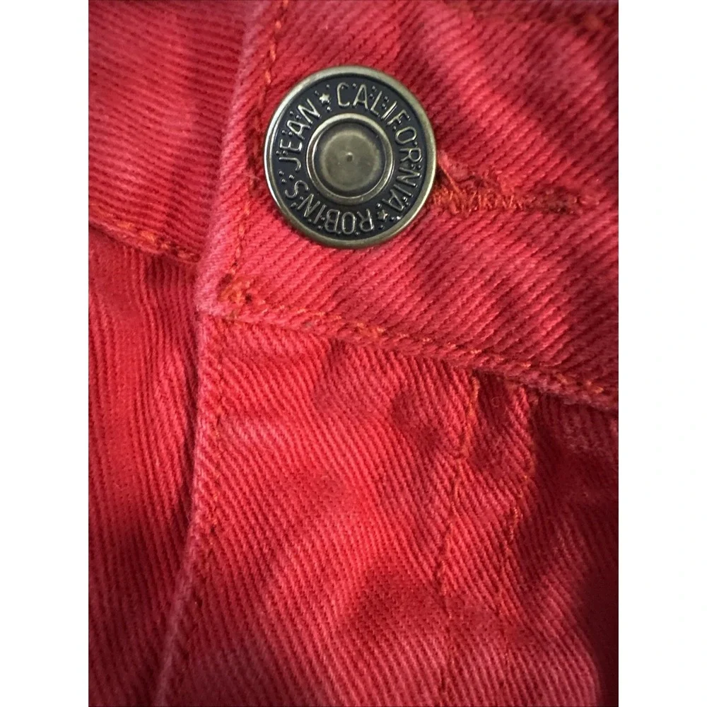 Robin's Jean‎ Men's Straight Fit Jeans Size 42 Red Rhinestone Back Pocket Flap